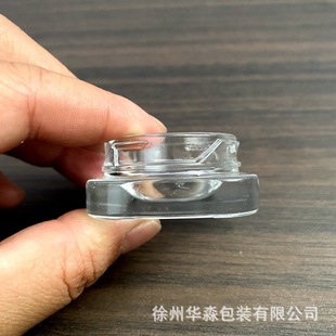 New Glass 7g Square Press Screw Cap Bottle Cigarette Cream Bottle Cr Cap Child-Proof Eye Cream Bottle Sample Bottle