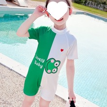 【活动】女童泳衣6岁儿童连体学游泳泳装速干三色游泳衣透气速干