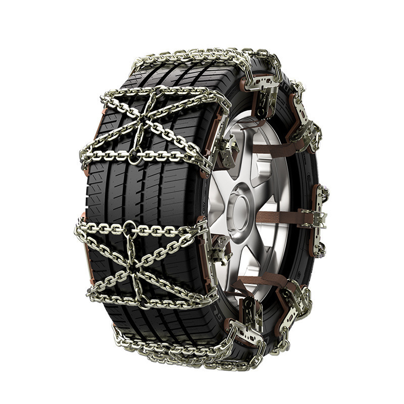 Car Anti-Slip Chains for Small Cars, Snow Tires, Suvs, Off-Road Vehicles, Universal Type with Automatic Tightening for Four Wheels