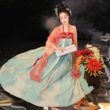汉服成人女公主裙中国风爆款简约高级套装绣花少女成人礼批发刺绣