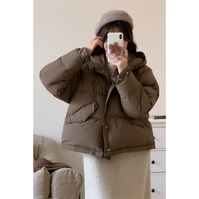 羽绒服短款新款90白鸭绒冬季韩版宽松小个子加厚鸭绒外套面包