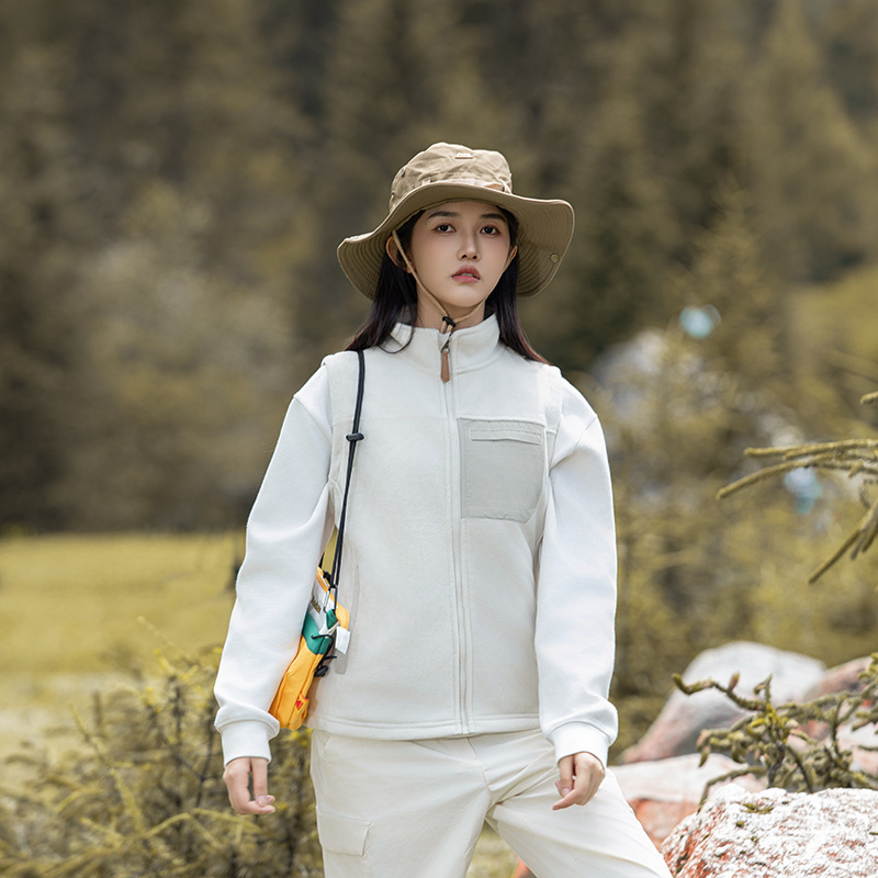 Ropa de terciopelo al aire libre de mujeres otoño y invierno chaleco de terciopelo de doble cara chaleco caliente para hombres chaleco delgado y delgado abrigo sin manga image 8