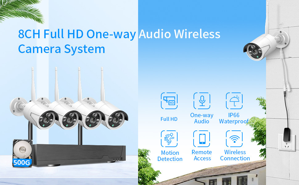 无线监控设备套装 4路8路录像机NVR网络摄像头 720P1