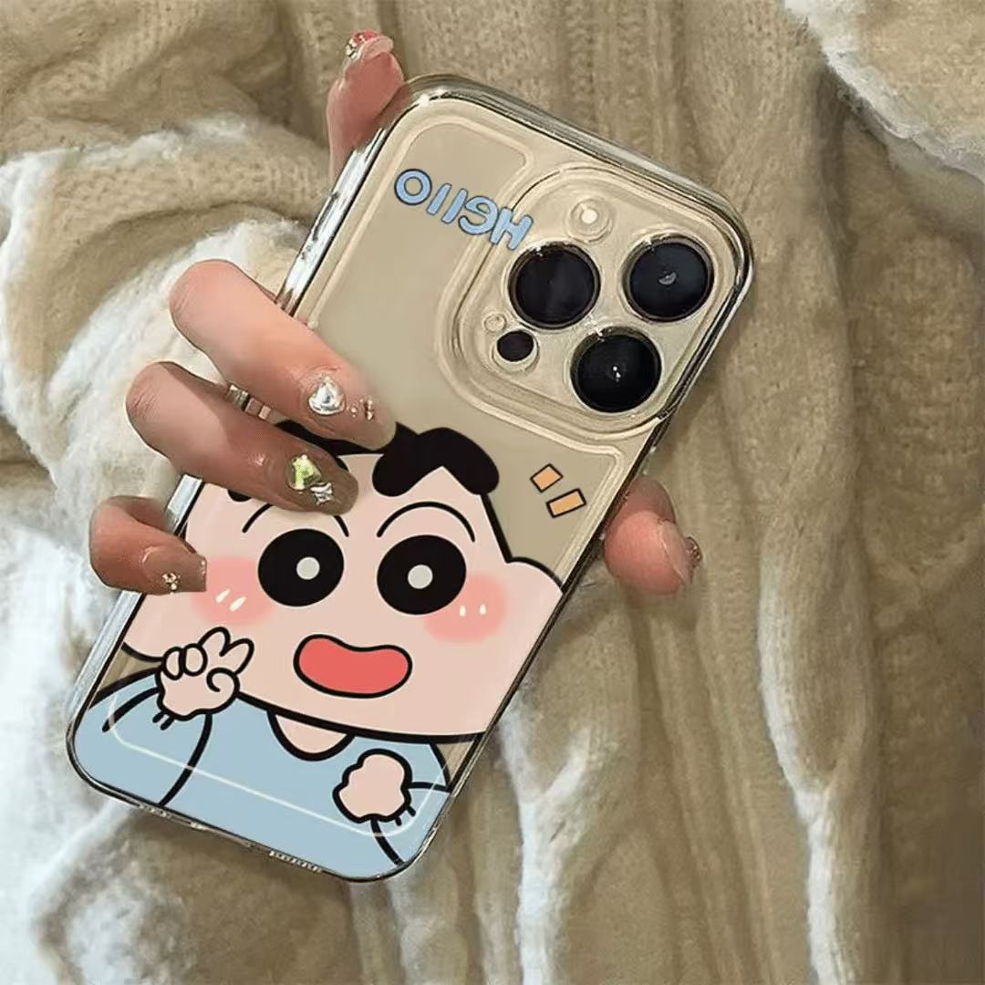 Linda personalidad aplicable iphone16promax funda para teléfono móvil transparente Apple 15 anti-caída 14pro Japón y Corea 13/12