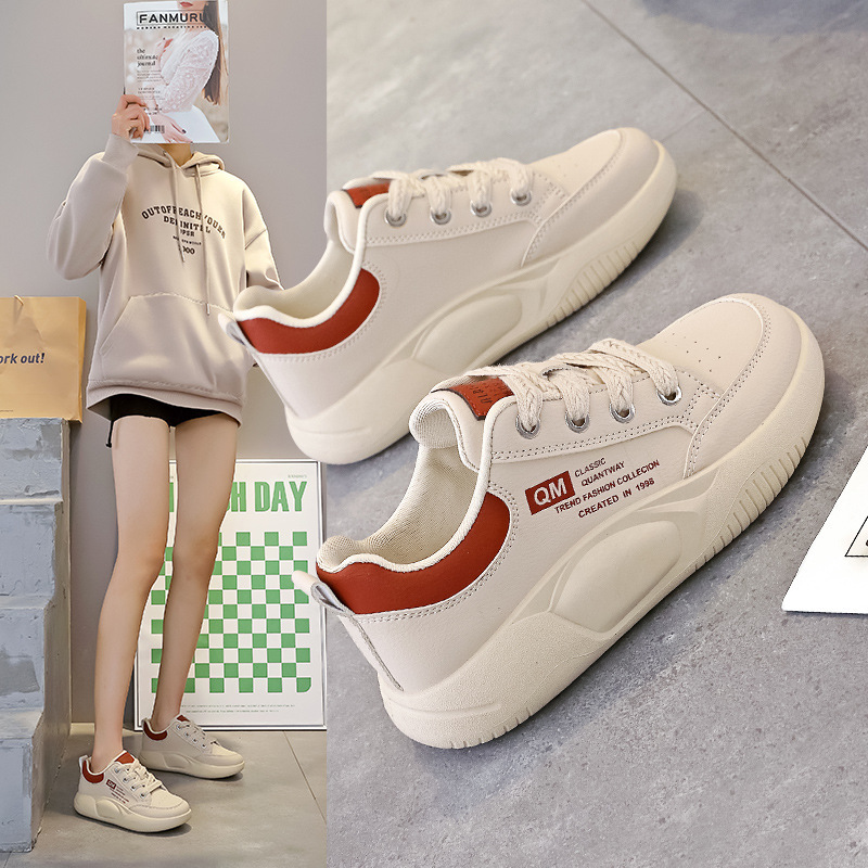 Women's 2026 New Spring Hot-Selling Versatile Non-Slip Student White Sneakers with a Stepping-On-Clouds Feel 6682