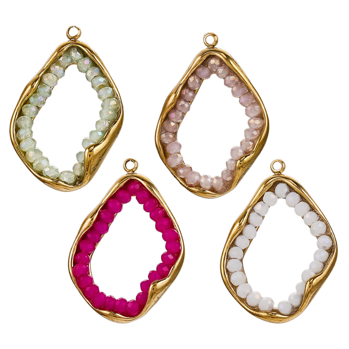 Pendientes de metal geométrico curvado en espiral colgantes de cristal irregular de acero inoxidable cadena de suéter accesorios de collar