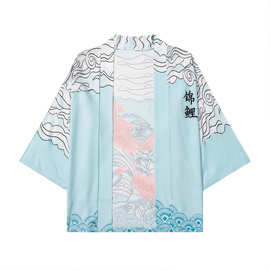 2022夏季中国风汉服男古风浮世绘日式和服开衫防晒衣道袍情侣上衣