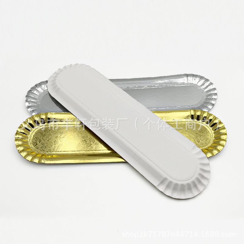 Transfronterizo exclusivo bandeja de papel rectangular desechable bandeja de aluminio dorado bandeja de barbacoa a prueba de aceite bandeja de picnic