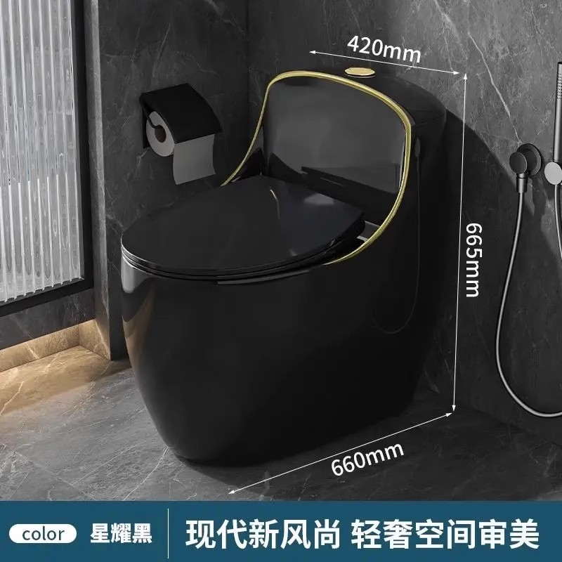 Inodoro doméstico que ahorra agua, inodoro en forma de huevo, sifón súper remolino, apartamento pequeño, inodoro de tubería grande y a prueba de olor silencioso