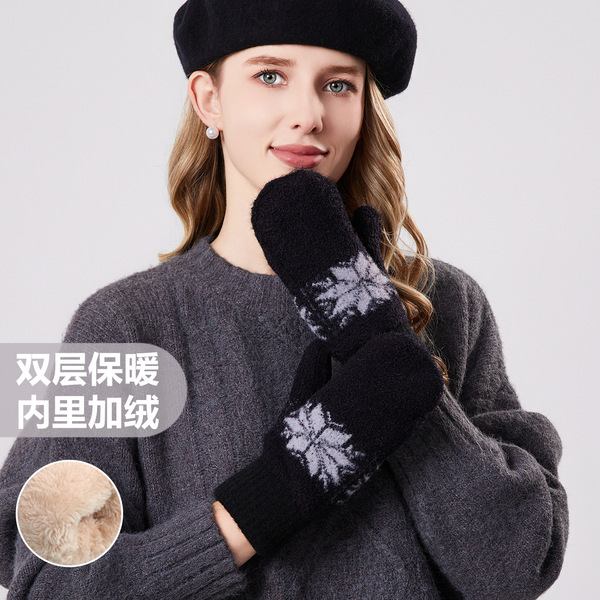 Winter velvet fleece gloves