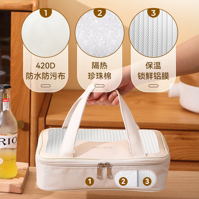 Yan portable lunch box insulation bag student picnic aluminum foil cold ice bag office worker portable lunch bag lunch box bag