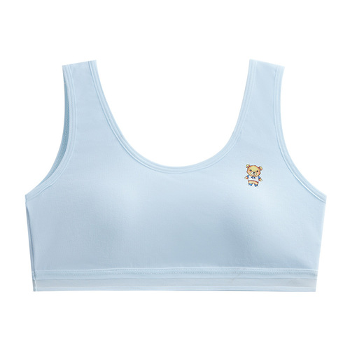 Girls' underwear, women's second and third stage, middle and high school students, pure cotton sports bra, adolescent girls' development period bra