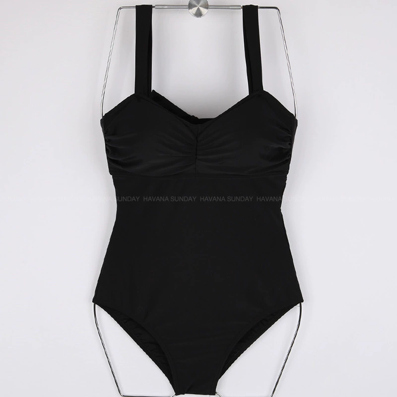 Triangular one-piece swimsuit for women with simple belly coverage, small bust, 2024 new style