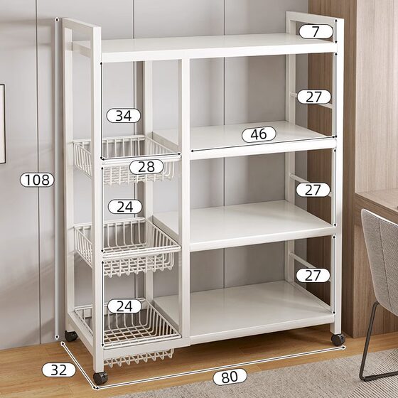 New Balcony Sundries Kitchen Storage Rack Floor-Standing Multi-Layer Storage Rack Multi-Functional Shelf Living Room Cabinet Storage