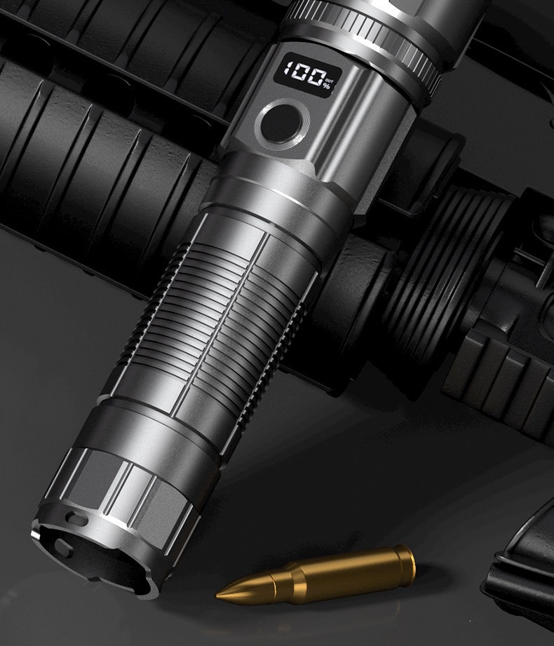 Mingjiu Tactical Laser Ultra-Bright Flashlight Rechargeable for Home and Outdoor Use, Long-Range, Compact, Portable, and with Ultra-Long Battery Life