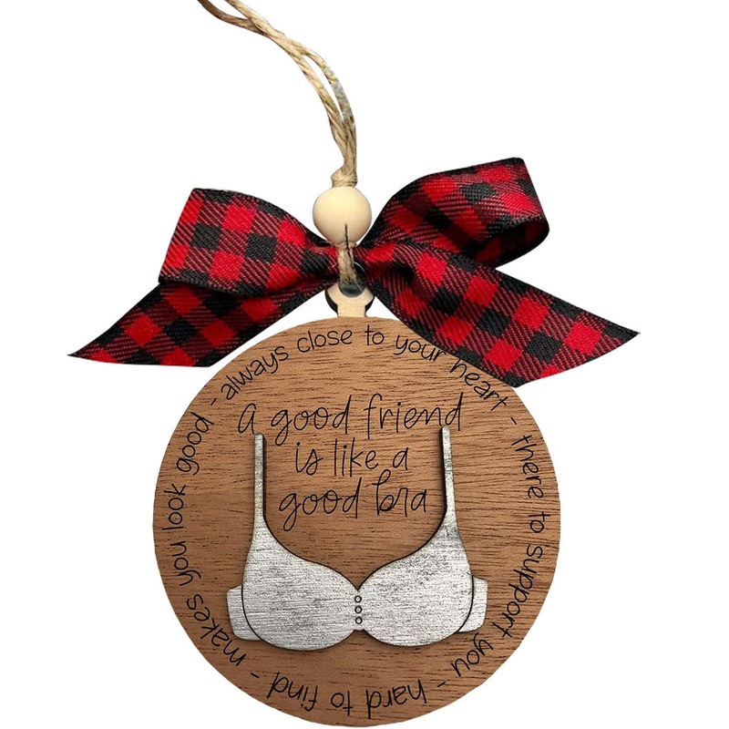 Divertido sujetador ornamento decoración favorita del amigo divertido Navidad decoración colgante árbol de Navidad ornamento colgante