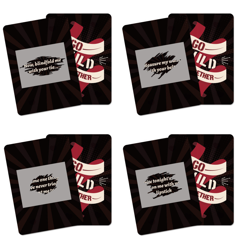 GO WILD New Cross-Border 46-Piece Couple Interactive Game Creative Anniversary Gift Scratch-Off Cards_voghion.com