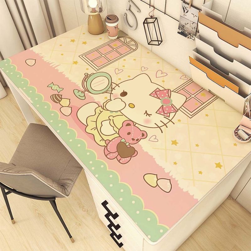 ケイティ猫シリーズかわいい革のテーブルマットins風高颜値化粧台マット子供の本のテーブルマット|undefined