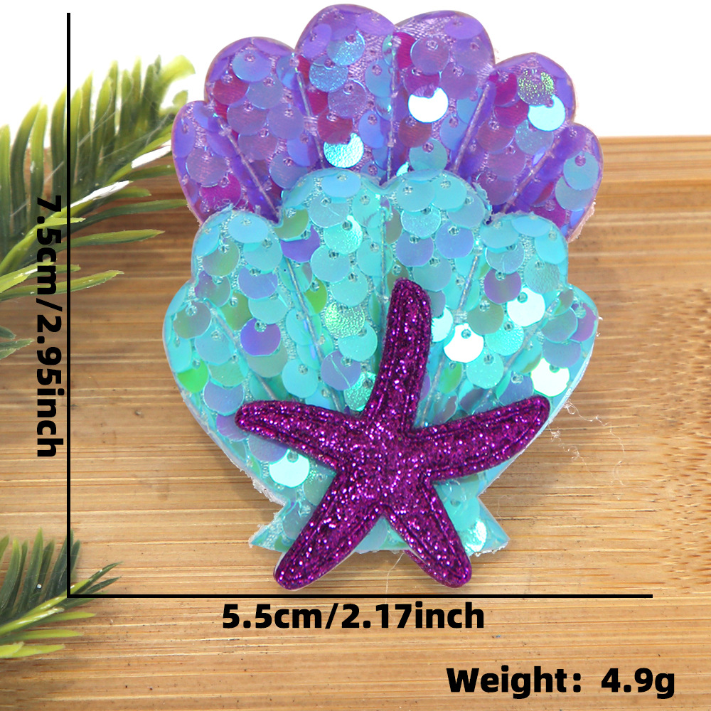 Cartoon shell starfish clip de pelo tema mar decoración de fiesta de cumpleaños clip de pelo borde clip de sequela clip de pelo