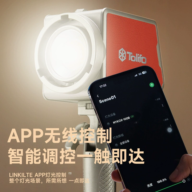 Ручной свет Трибуны Handheld travel retro fill light, кожаная двухцветная лампа, 100Вт