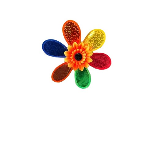 Wholesale Rainbow Plastic Sunflower Windmill Stalls Supply Kindergarten Gift Park Decorations Children's Toys