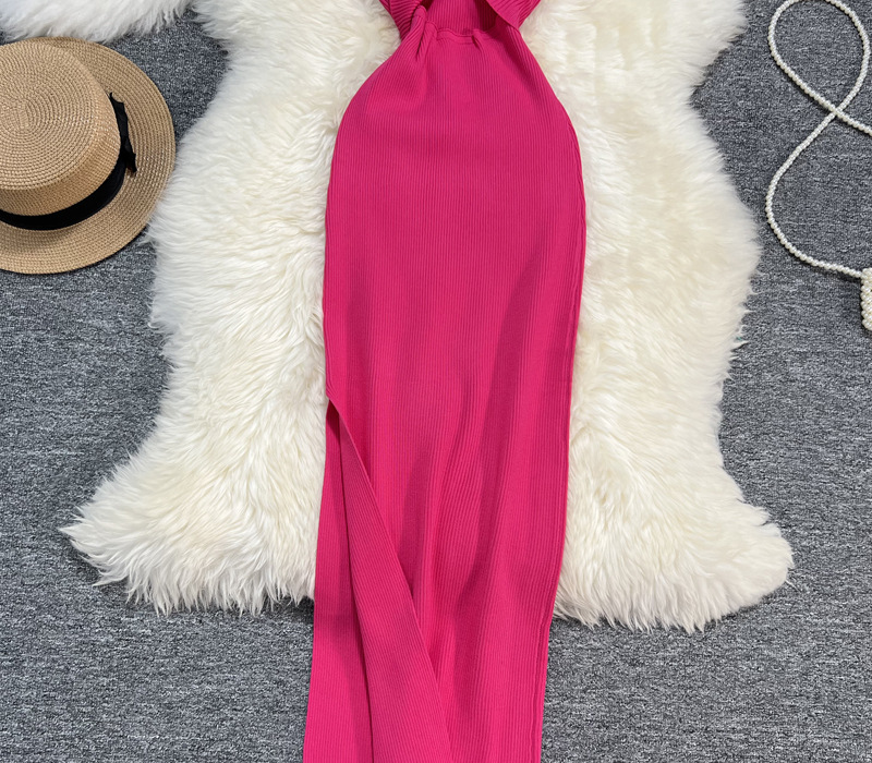 Women's Bodycon Dress Elegant Sexy Round Neck Backless Sleeveless Solid Color Maxi Long Dress Holiday Banquet display picture 22