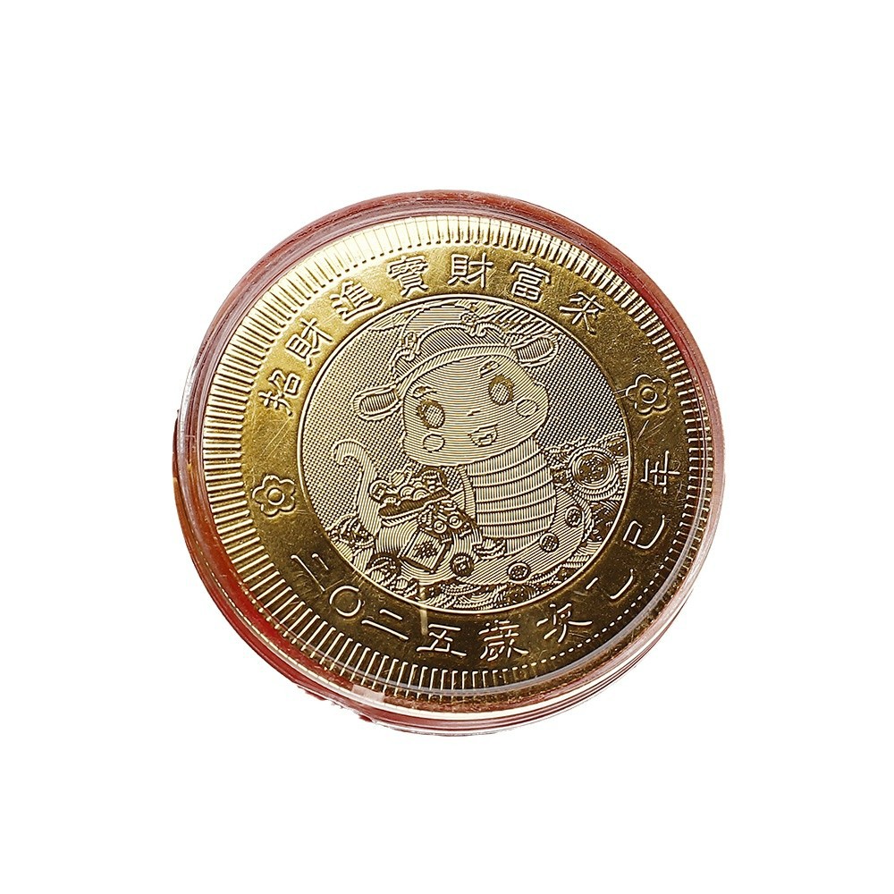 (2개) 2025년 뱀띠 해 행운의 금화 새해 금박 금화 기념 동전 천가방 행운의 돈 어머니 선물 개봉