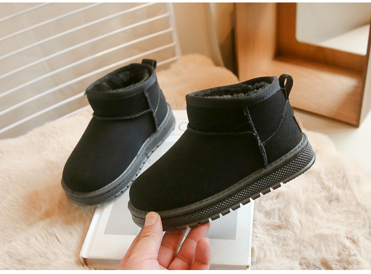 Barnsnöskor 2023 vinter nya plysch och tjocka flickor med medelstora till stora, mjuka sulor för barn, vattentäta_voghion.com