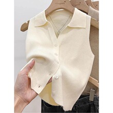 Q 13991 Polo Collar Thin Knit Vest ᘿ����� �W���羳���R