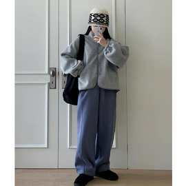 现 2025冬季新款韩国东大门baby酱学院风柔软加绒运动休闲卫裤