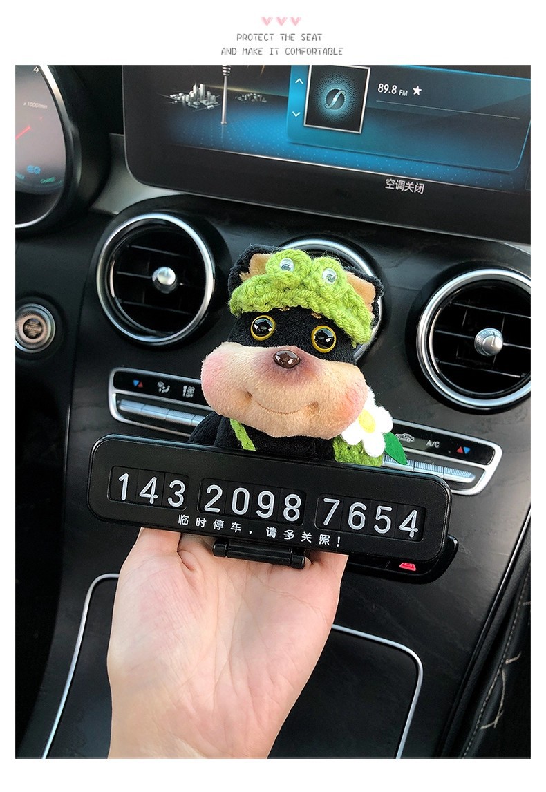 Quirky and Cute Bee and Puppy Number Plate, Car Temporary Parking Sign, High-End 2025 New Model