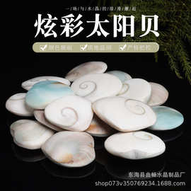 天然炫彩太阳贝原石海洋古生物标本DIY饰品摆件 厂家批发
