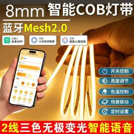 已接入米家APP智能灯带调光调色客厅线条灯 COB三色24V低压灯带