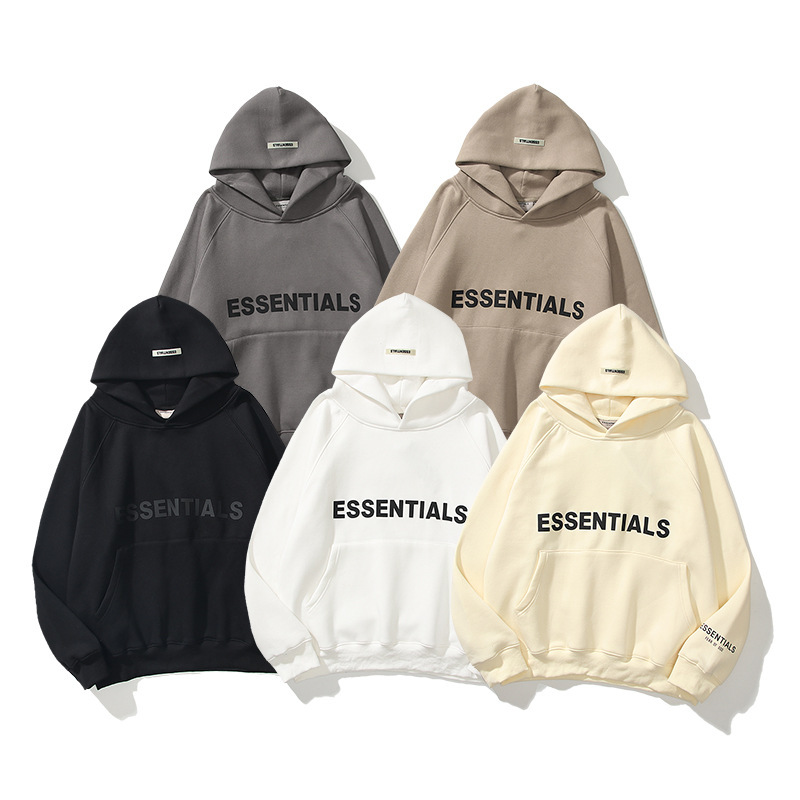 FEAR OF FOG Multi-Line ESSENTIALS Pressed Glue Three-Dimensional Letter Sweater Hoodie Men's and Women's Couple's Jacket