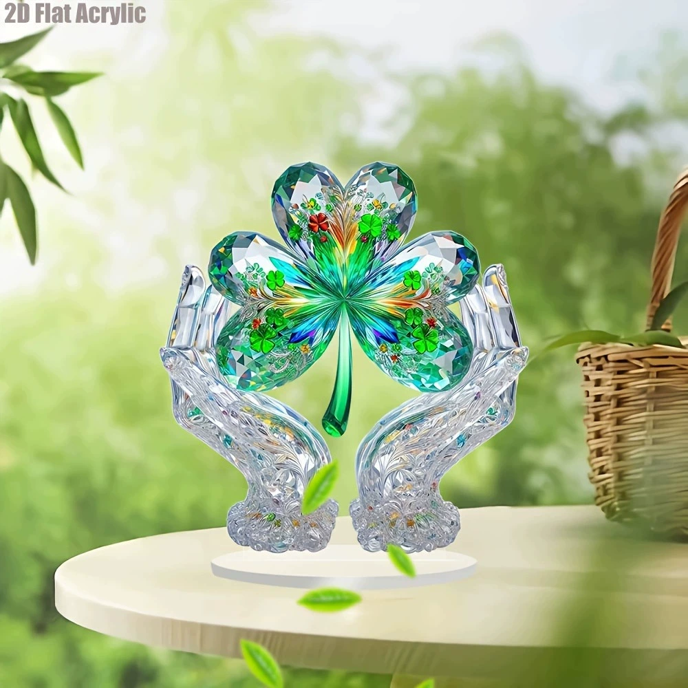 Трансграничный ретро акриловый клевер украшения с цветными драгоценными камнями искусство ретро дизайн рабочего стола декоративные украшения