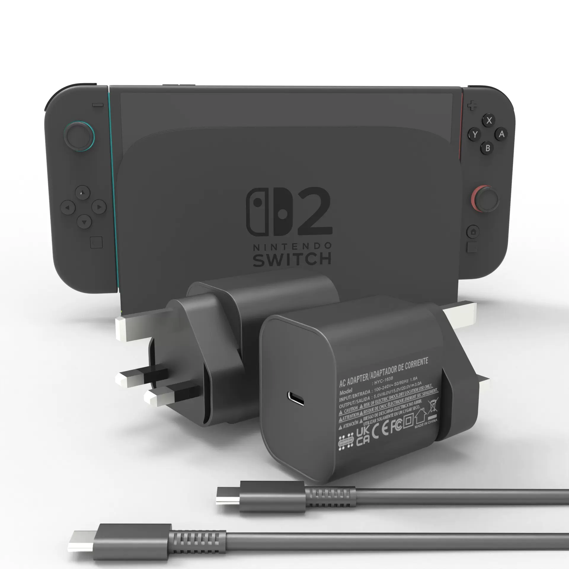 适用任天堂switch2主机充电器switch电源适配器switch快充火牛60W