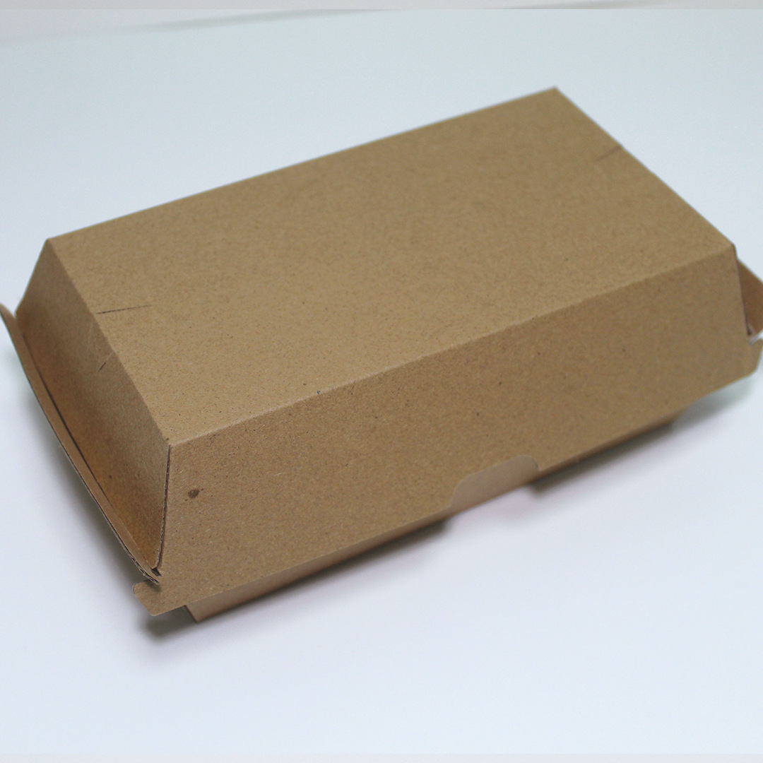 Caja de embalaje kraft para perros calientes fritos, bocadillos personalizados, caja de comida para llevar, caja de hamburguesas onduladas, papel ondulado especial