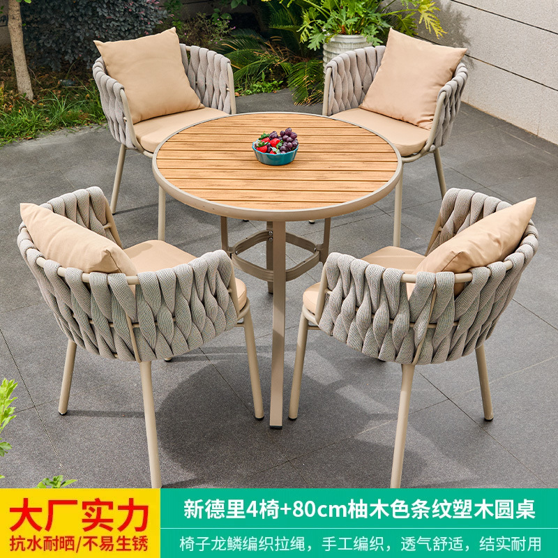 Mesa y silla al aire libre diseñador creativo bar patio mesas y sillas de tres piezas mesas de té sillas de caña modernas y minimalistas muebles