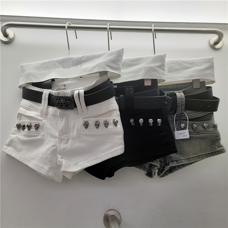 American Retro Motorcycle Style Y2K Hot Girl Shorts for Women 2026 Summer Sexy Hip-Hugging A-Line Denim Ultra-Short Shorts American Retro Motorcycle Style Y2K Hot Girl Shorts for Women 2026 Summer Sexy Hip-Hugging A-Line Denim Ultra-Short Shorts