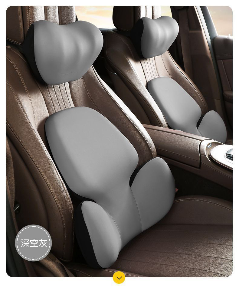 Car Headrest and Lumbar Support, Home Use Car Driver's Seat Backrest Cushion, Neck Pillow, Hug-Style Memory Foam Lumbar Pillow Cushion Wholesale