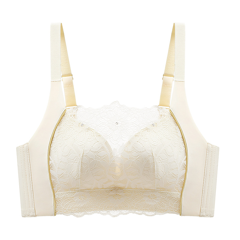 Ropa interior sin costuras Sujetador de pecho pequeño push-up Delgado Sujetador de pecho inalámbrico anti-flacidez Sujetador de encaje ajustable mujeres