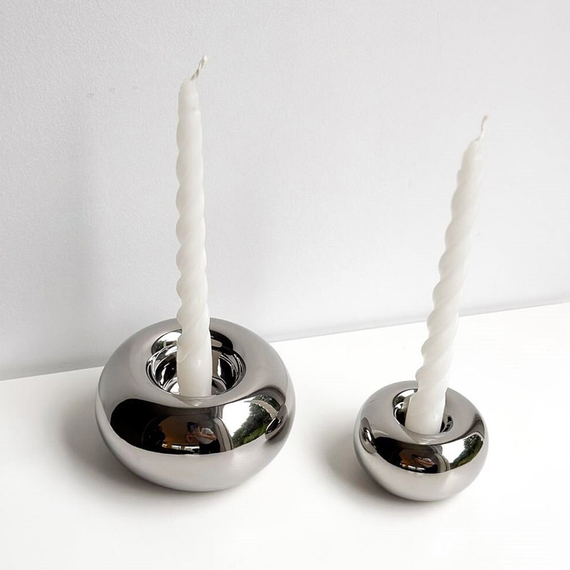 Ins estilo plata redonda cerámica decoración de mesa decoración de mesa moderna props vela de boda moderna