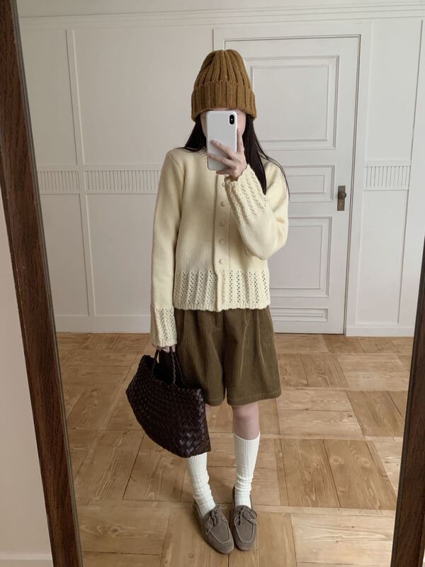 温柔圆领宽松百搭纯色毛衣开衫女秋季新款软糯减龄慵懒风针织外套|undefined