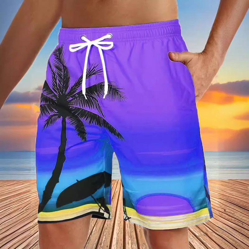 Europe and the United States cross-border 3D digital printing graphic coconut tree breathable fast comfortable shorts AliExpress Amazon ebay