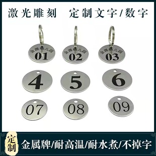 Stainless steel number plate number plate number kindergarten Cup plate mark plate metal tag Malatang hand plate