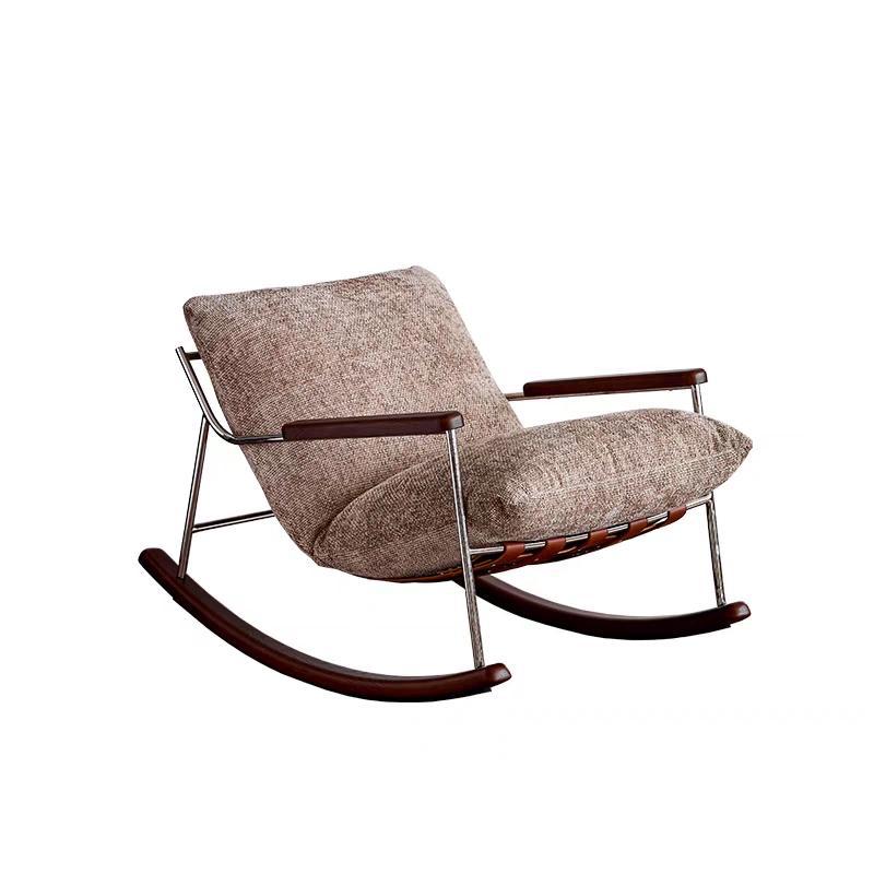 Mecedora Fica, sofá de salón de ocio de lujo ligero moderno, balcón, diseñador, mecedora para dormir individual, silla individual