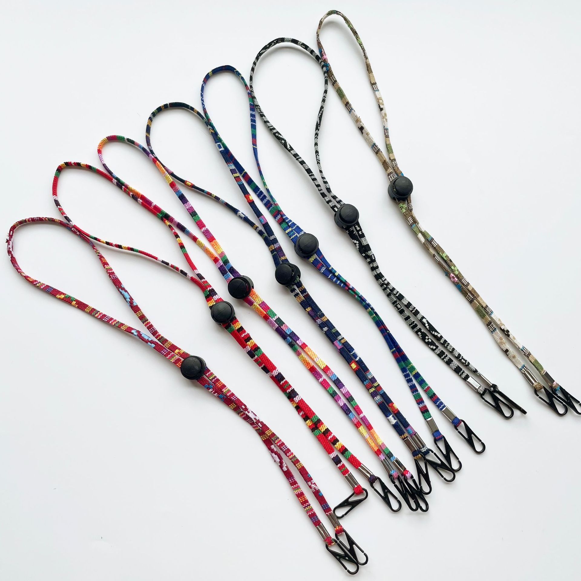 民族风编织布艺可调节挂脖防风绳 口罩绳挂脖挂绳帽绳挂钩现货