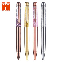 2023新款文具大號胖玫瑰金入油筆流沙筆金蔥粉筆金屬圓珠筆