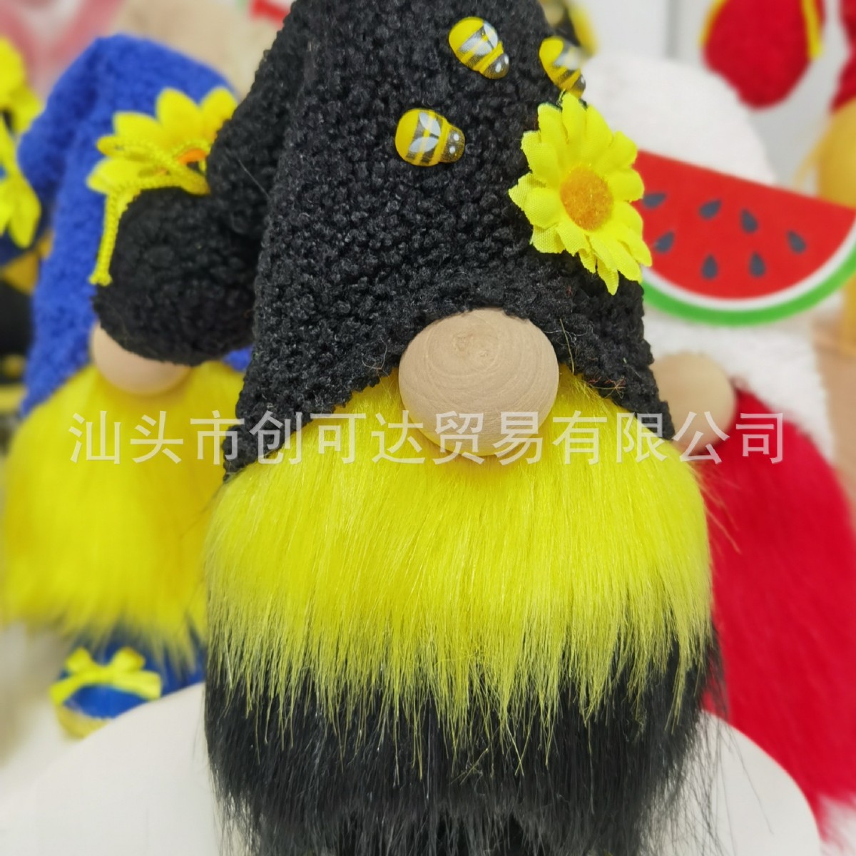 383c 검은 모자 노란 꽃 인형