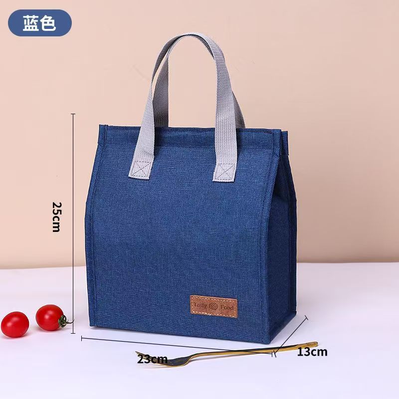 Bolsa de almuerzo de aluminio gruesa minimalista, bolsa de almuerzo de gran capacidad, bolsa de aislamiento térmico para empleados de oficina con comida, bolsa de almuerzo portátil